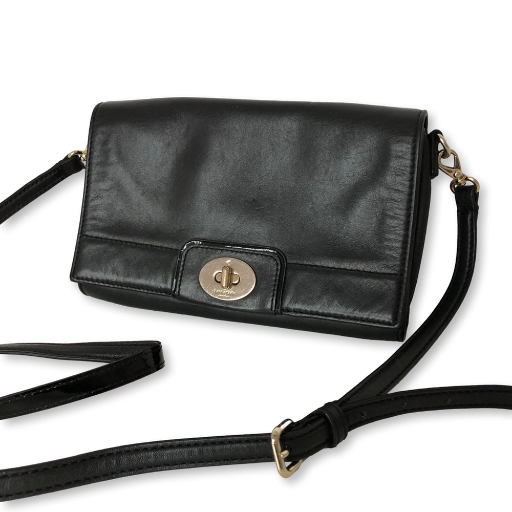Kate Spade New York Black Leather Crossbody Bag Clutch